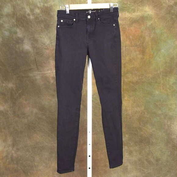 7 For all Mankind Black The Skinny Stretch Jeans / Denim Size 26 - Picture 1 of 4